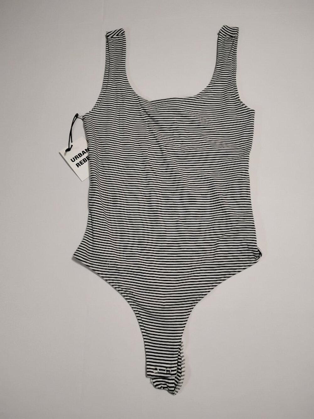 Urban Rebelle Striped Cotton Sleeveless Bodysuit - M